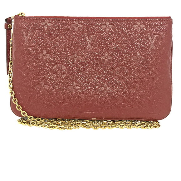 Louis Vuitton Double Clutch Berry Zip Leather Cherry Pochette Empreinte - Picture 1 of 16